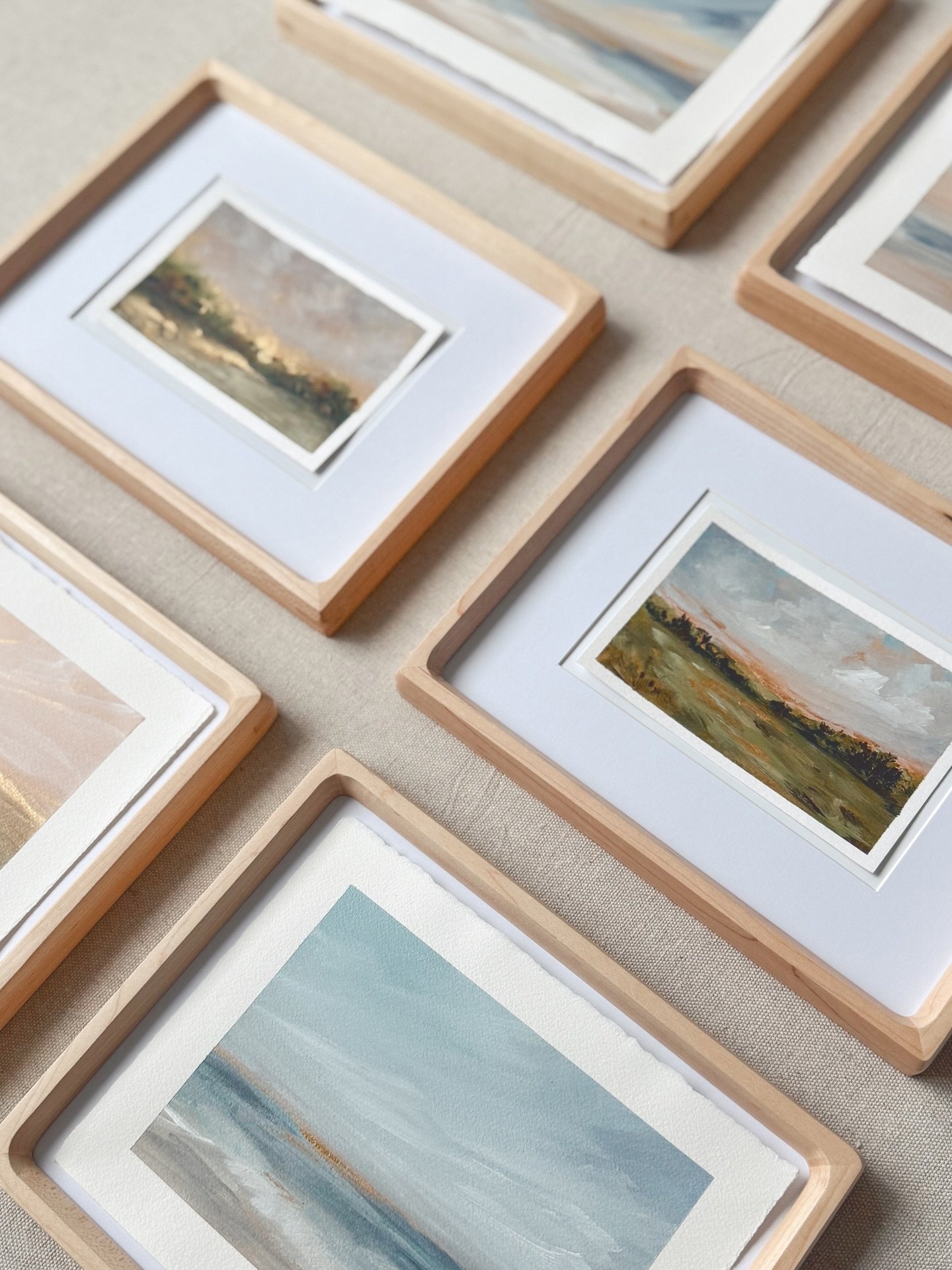 Six new originals, framed and filled with soft winter light. Now available! ✨ Link in bio to shop.