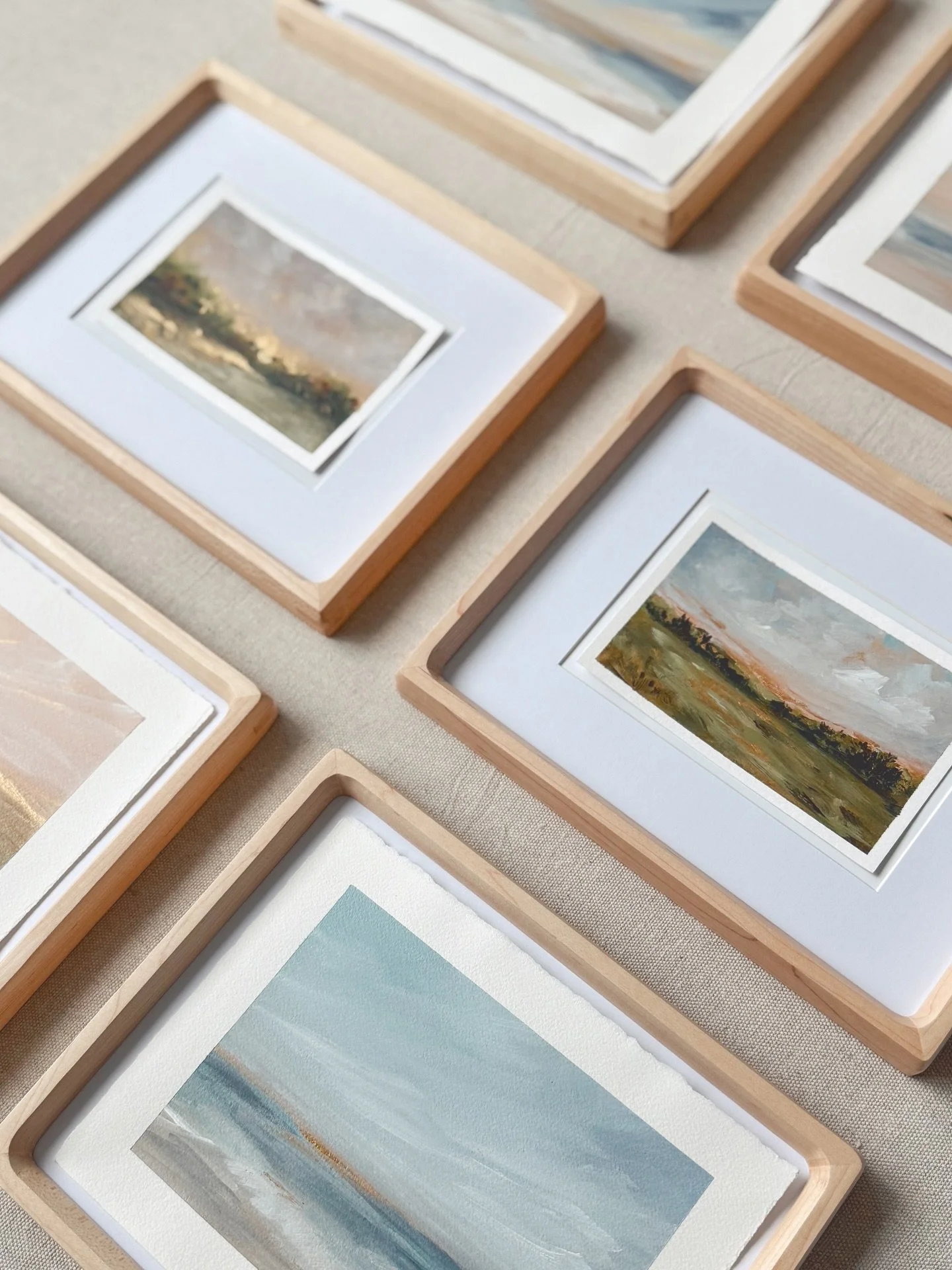 Six new originals, framed and filled with soft winter light. Now available! ✨ Link in bio to shop.