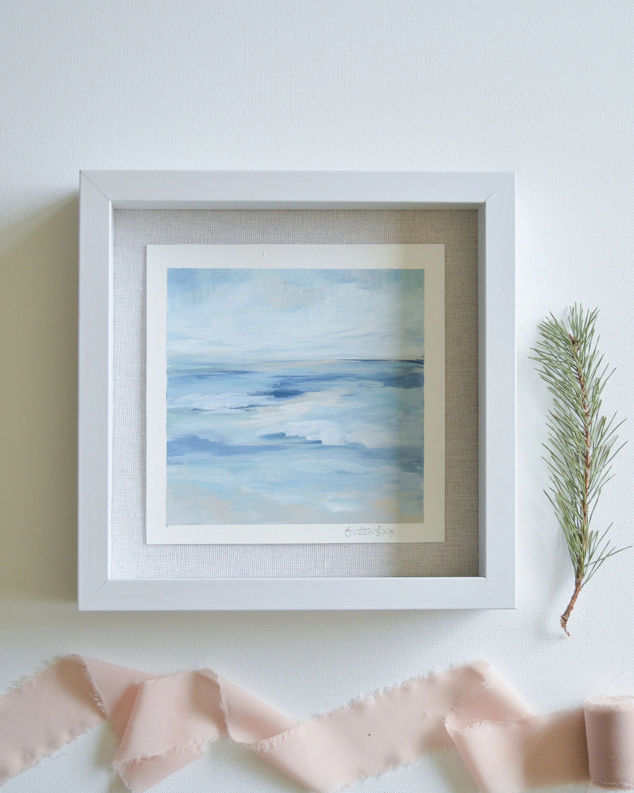 Peace & Calm #1 | 7x7 Seascape | Framed