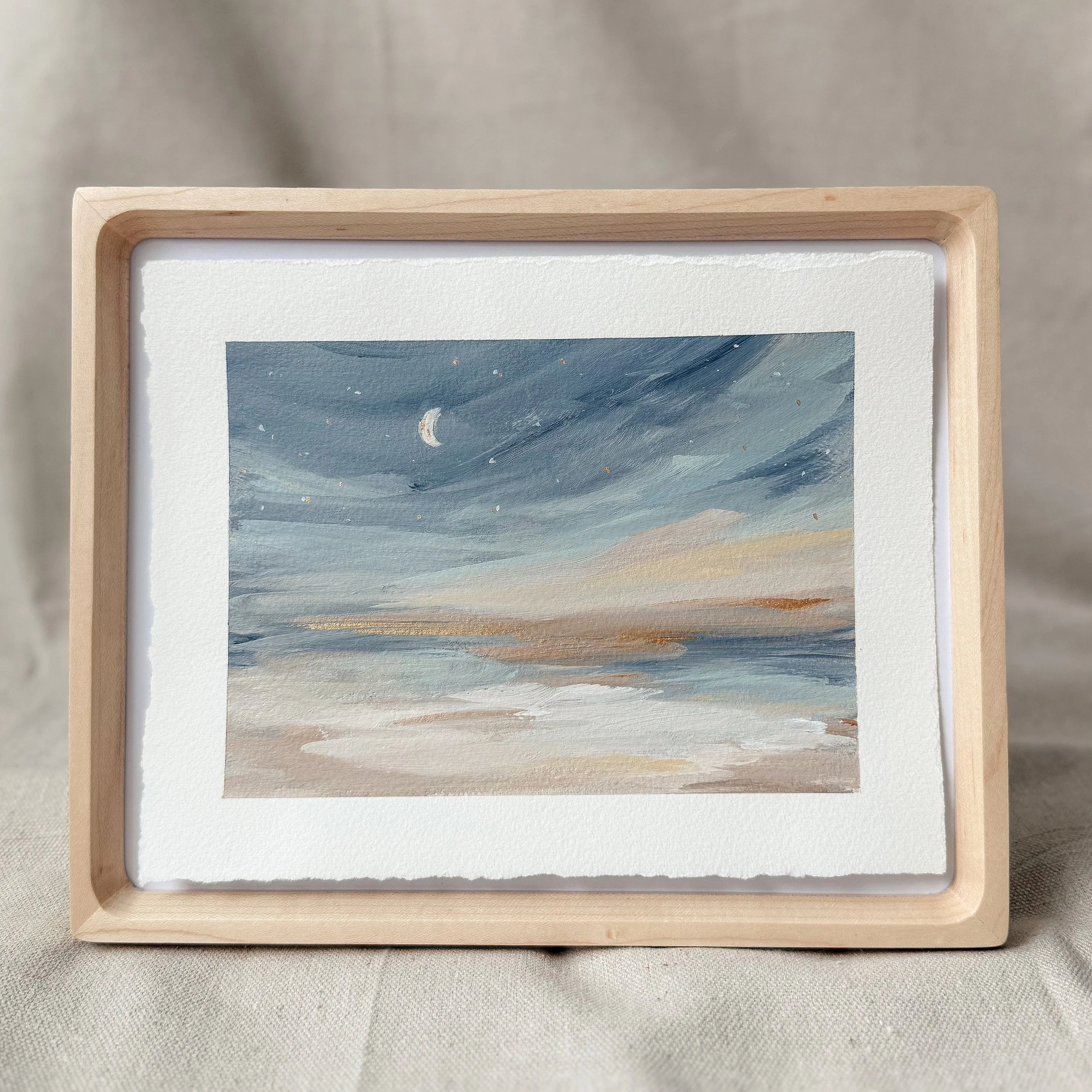 Quiet Nightfall I 5x7 Acrylic on Paper | Framed