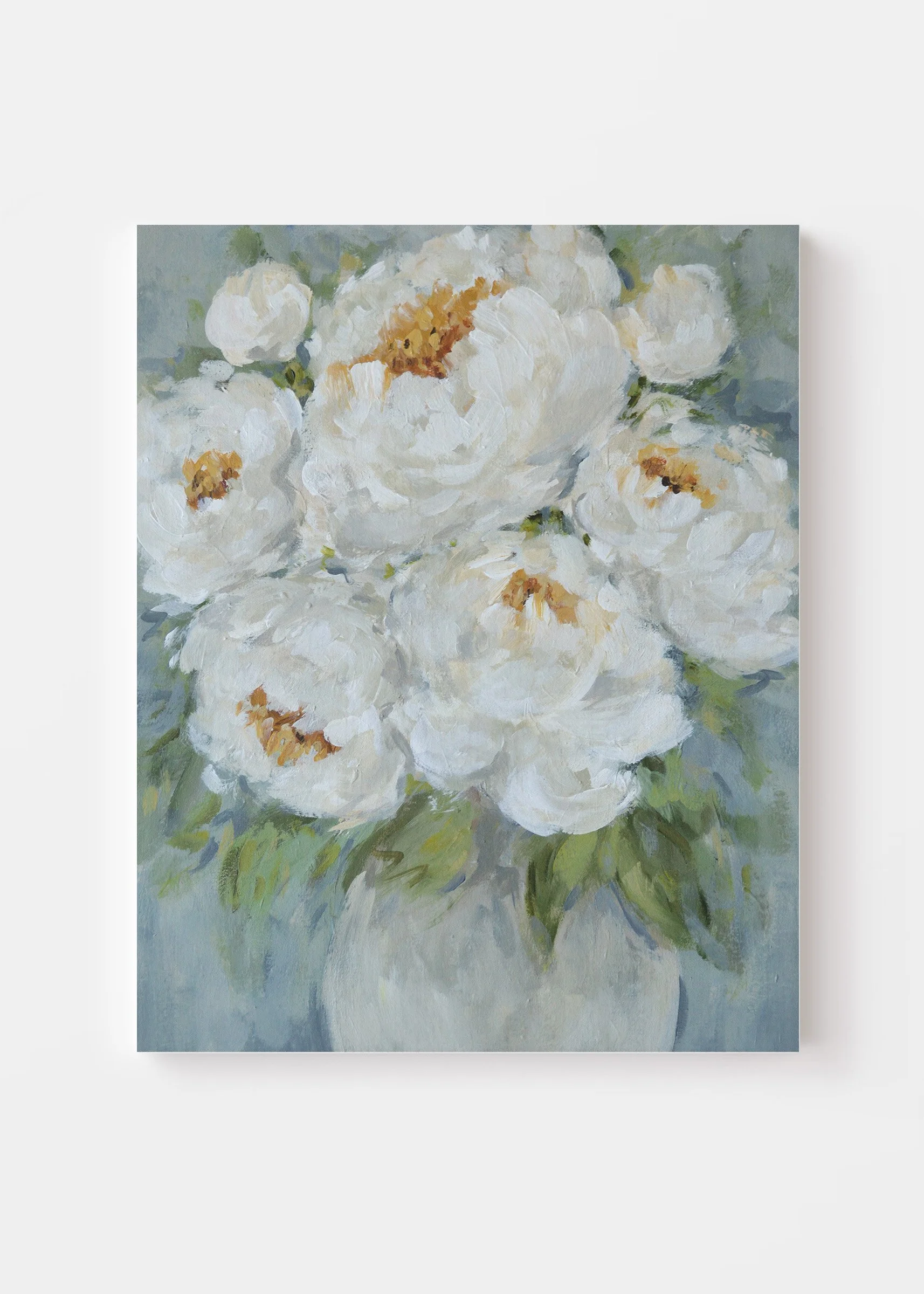 White Peony Bouquet | 16"x20" on Canvas