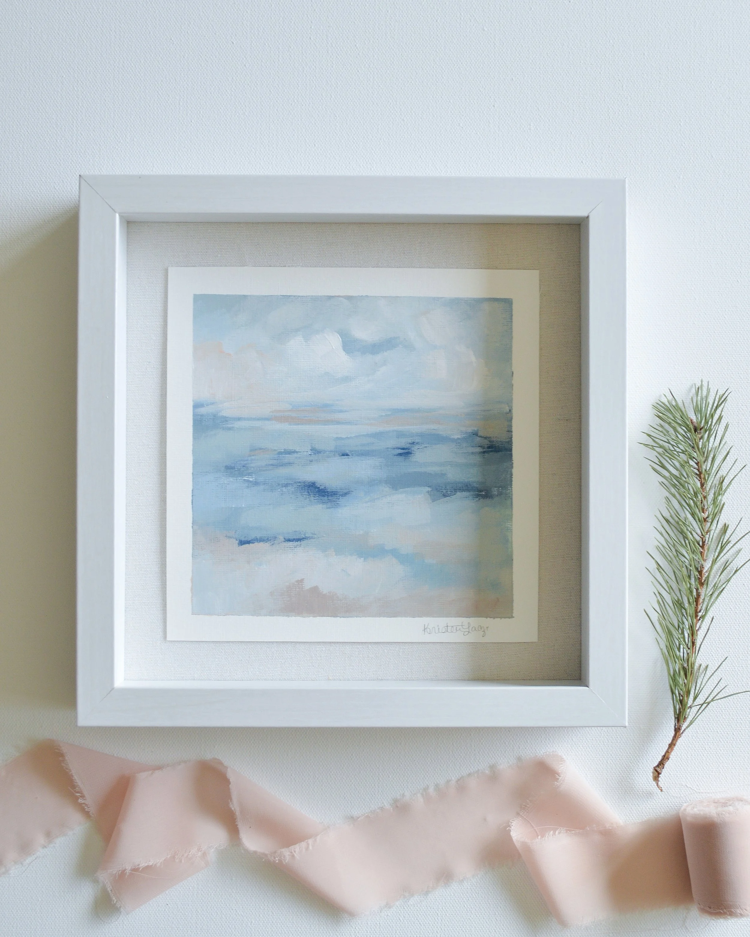 Peace & Calm #3 | 7x7 Seascape | Framed