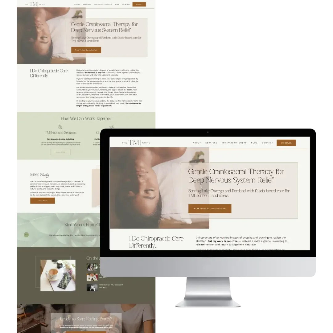 A Calming Chiropractor Website Design for Craniosacral Care