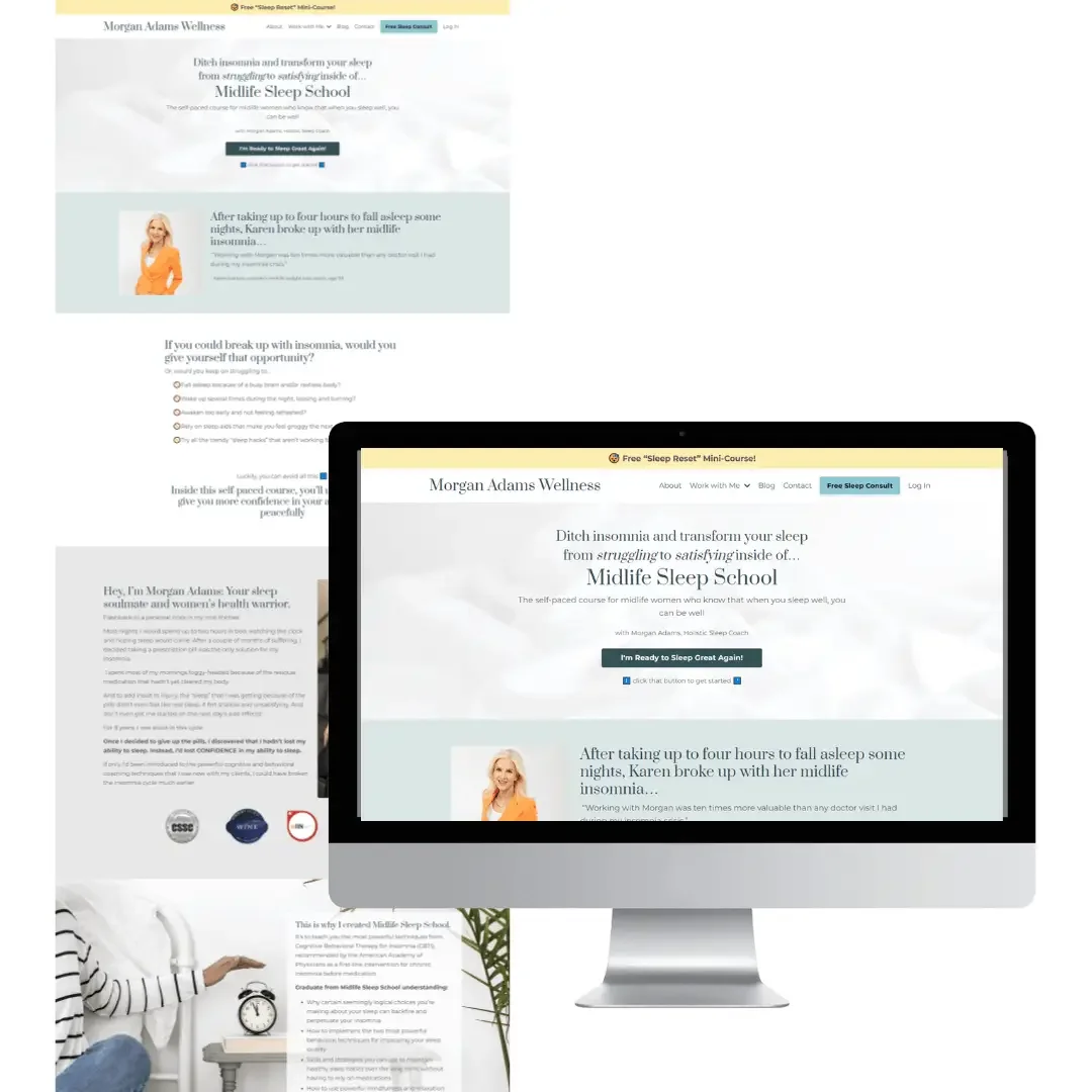 A Kajabi Website Refresh Session &amp; Sales Page for a Sleep Consultant