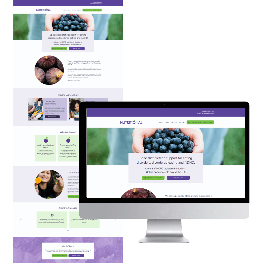 Nutritionist Website Design for Neurodivergent Clients