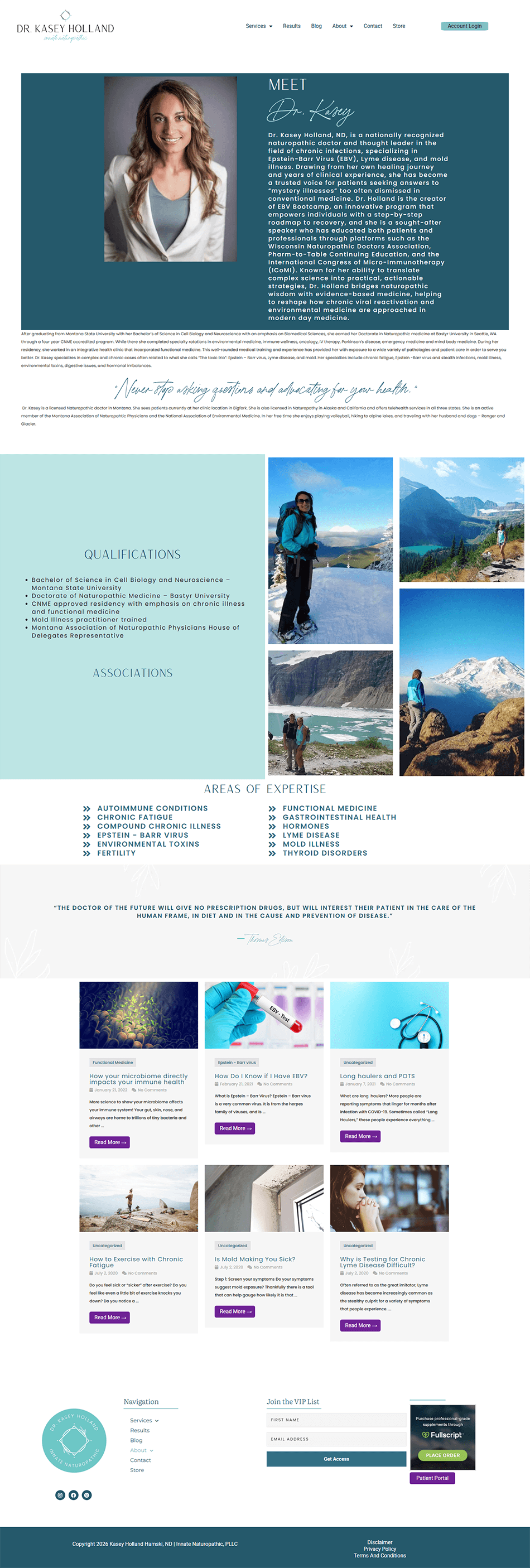 Before screenshot of About page with cluttered layout and outdated design for wellness consultant website.