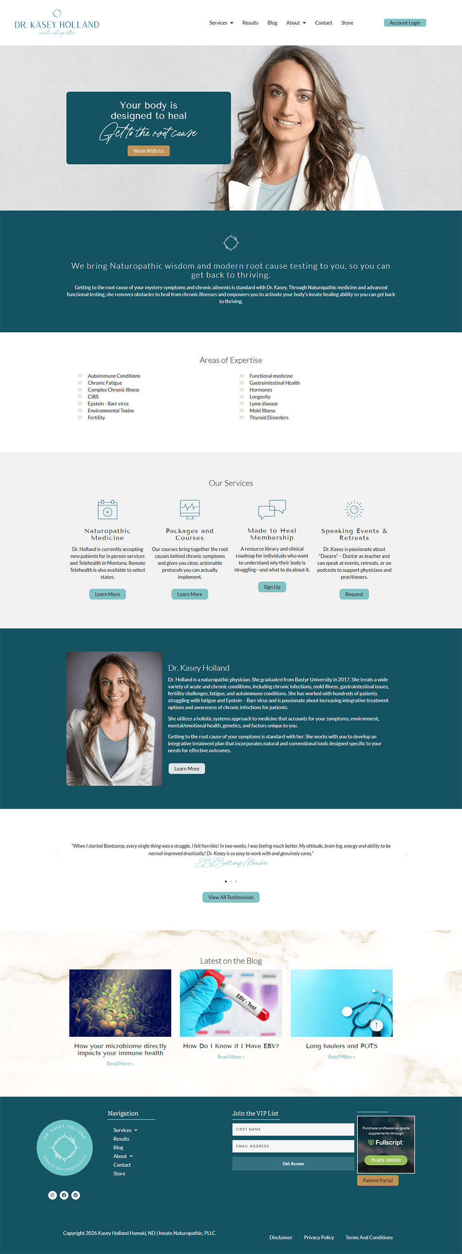 Refreshed Elementor homepage for a health and wellness consultant with elevated branding, clear messaging, and clean navigation.