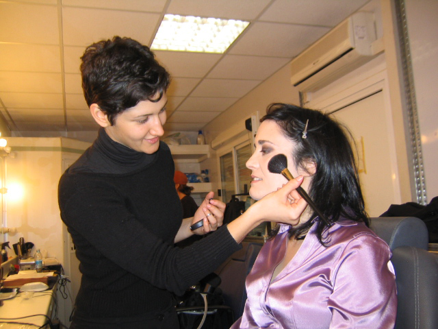 Coralina Cataldi-Tassoni in make-up chair for MOTHER OF TEARS
