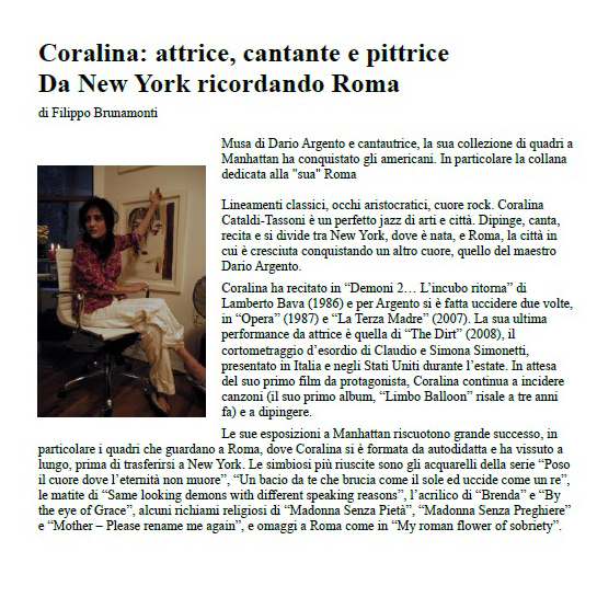 La repubblica Interview with Coralina Cataldi-Tassoni  at studio.jpg