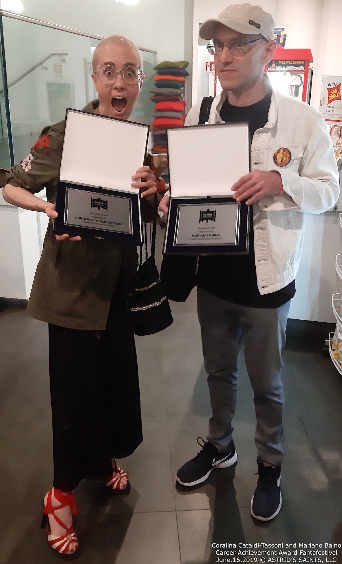 Coralina Cataldi-Tassoni and Mariano Baino Career Achievement Award Fantafestival June.16.2019 © ASTRID’S SAINTS, LLC.jpg