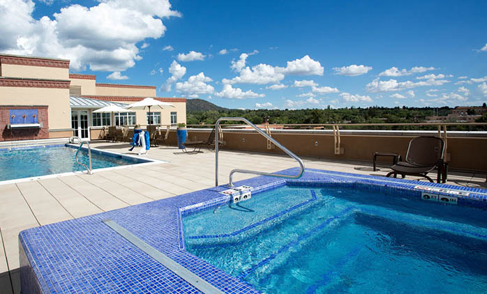 Rooftop Pool at the Drury Plaza Hotel in Downtown Santa Fe