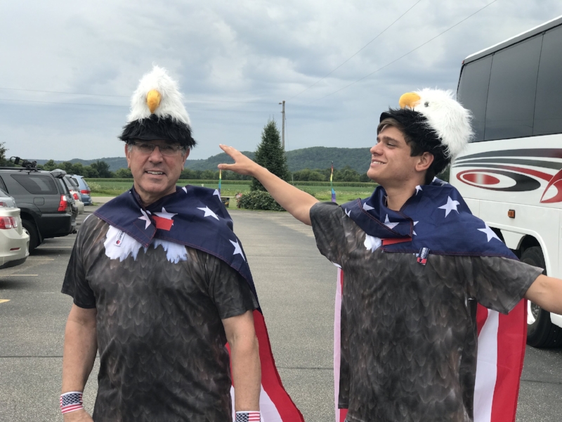 Joe and Brendan "Flying High" for the National Eagle Center in Winona