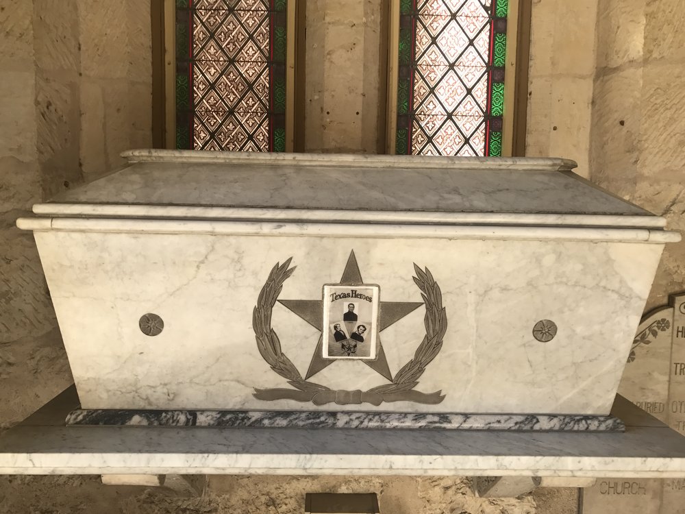 Tomb of Davy Crockett, William Travis, and Jim Bowie at San Fernando Cathedral