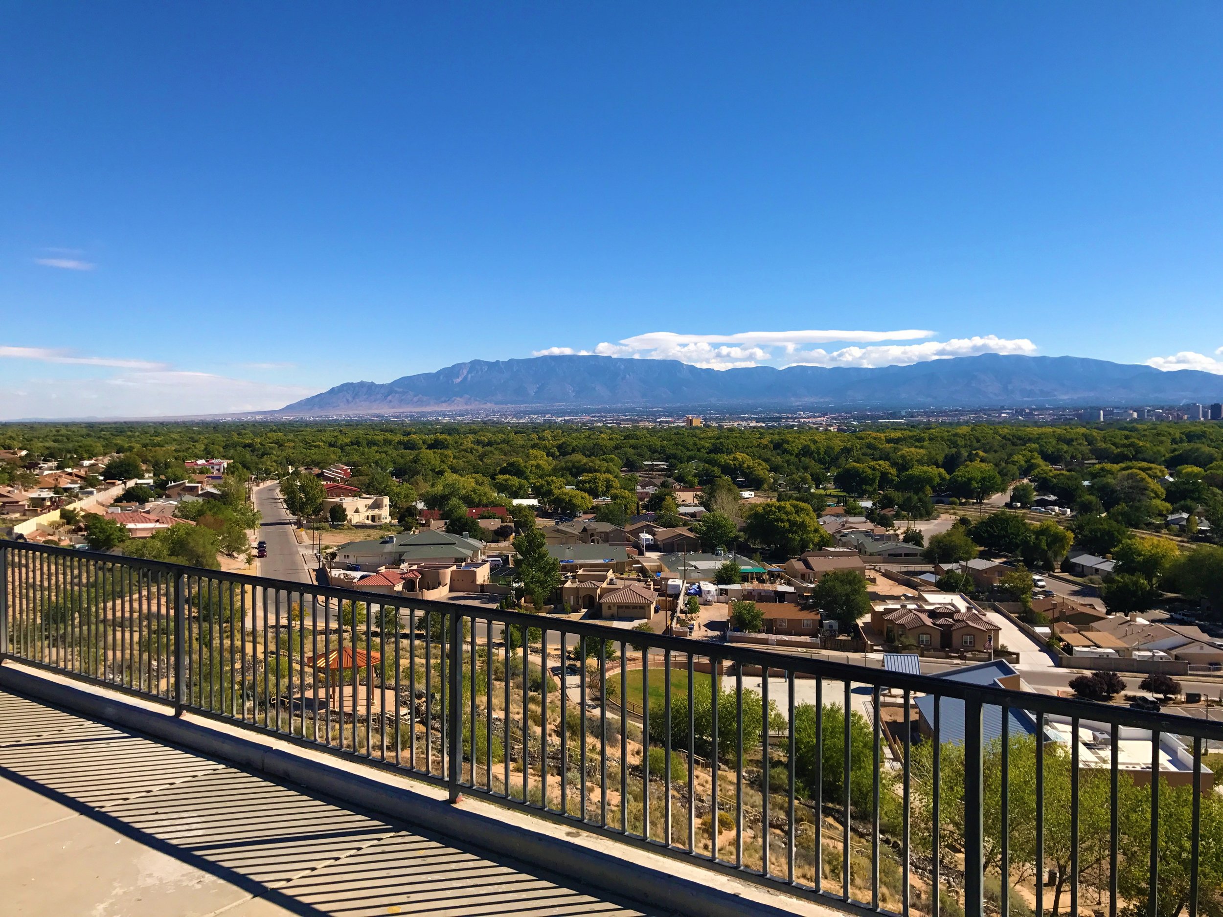 View of Albuquerque and Sandia Peak Mountains