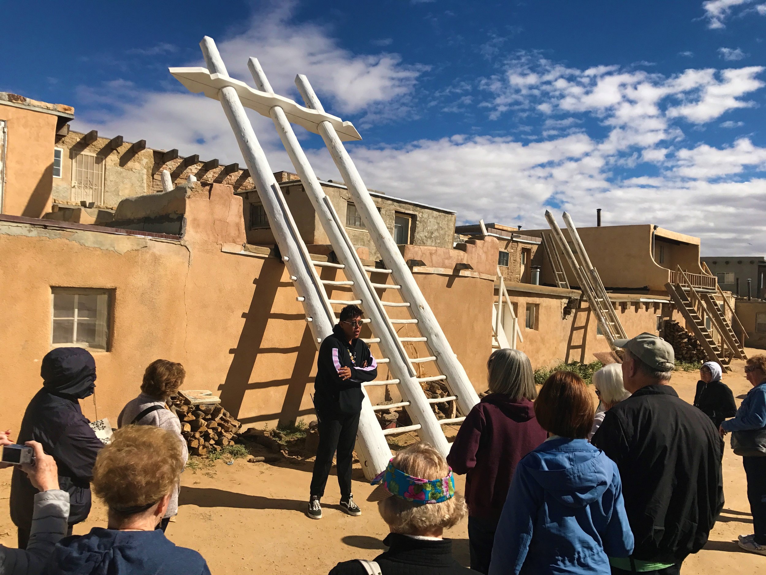 Our local guide showing us around the Acoma Pueblo