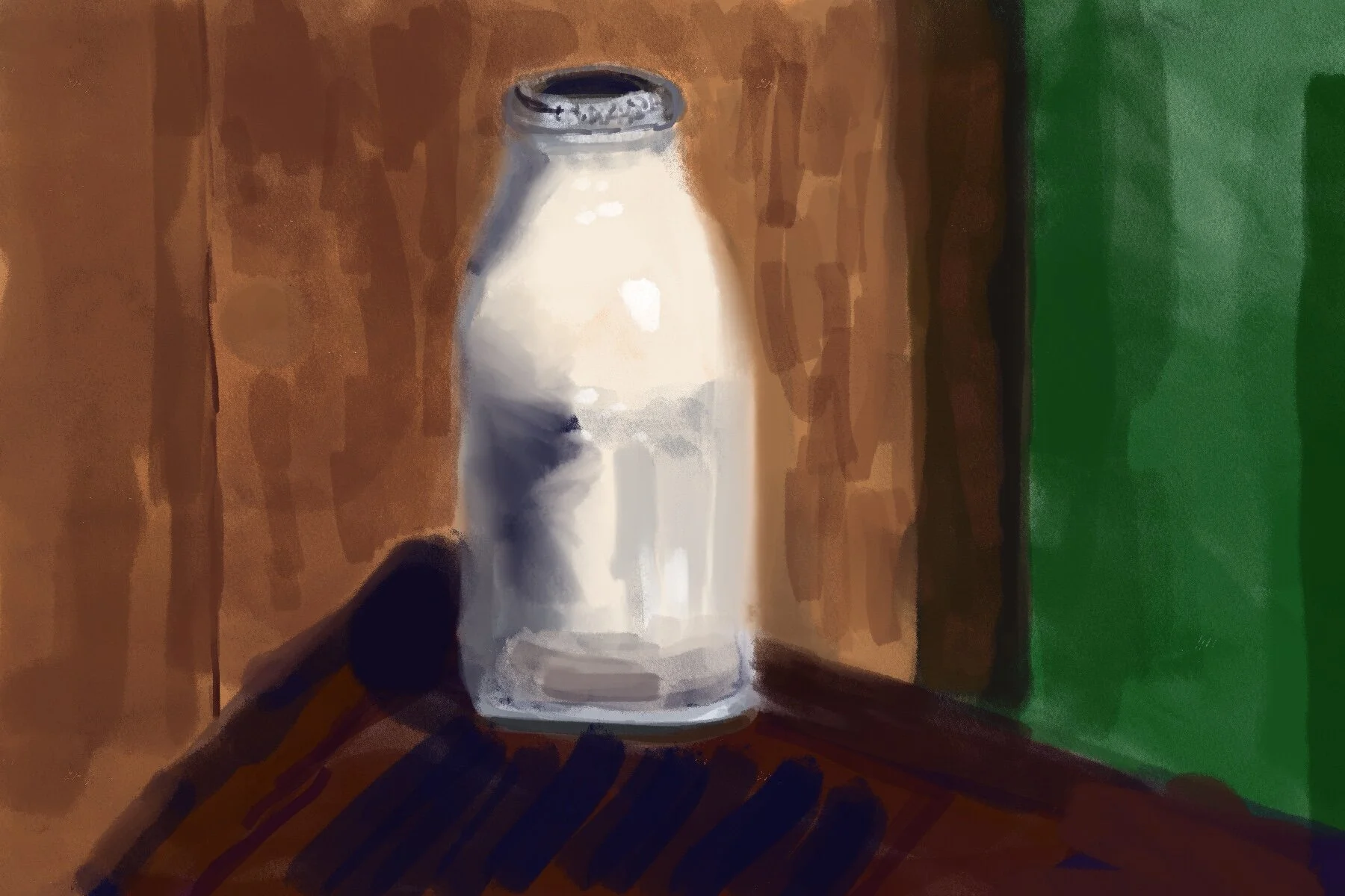 Milk in glass bottles