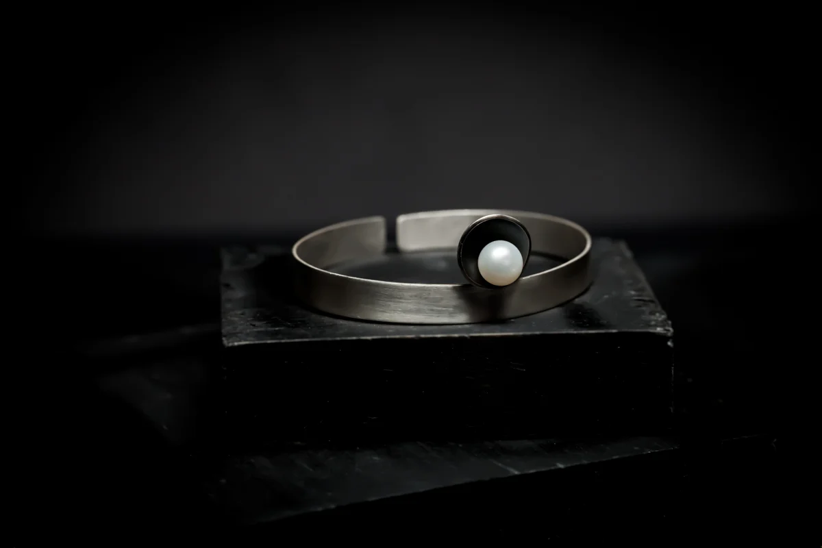 Cuff with Raised Pearl