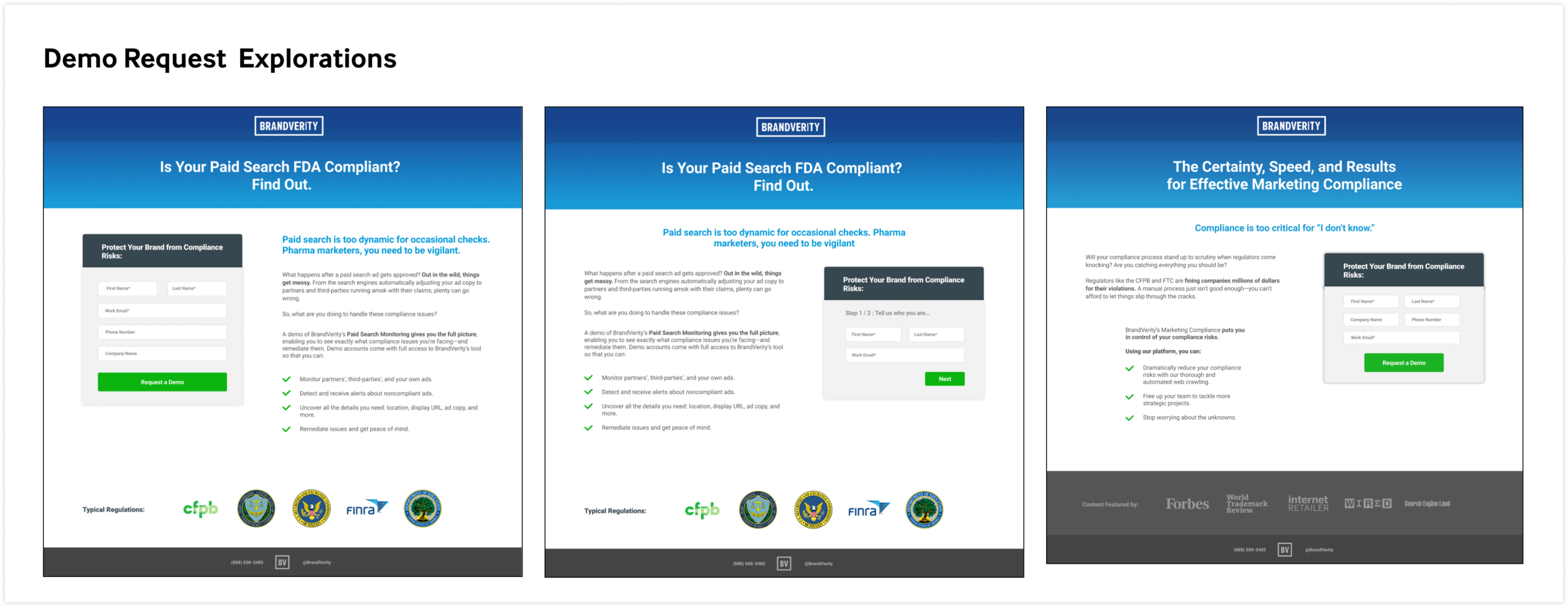 The demo request pages didn’t require many visuals and so I took the opportunity to explore form styles. Unfortunately I was not aware of the rigid coding abilities for HubSpot forms at the time.