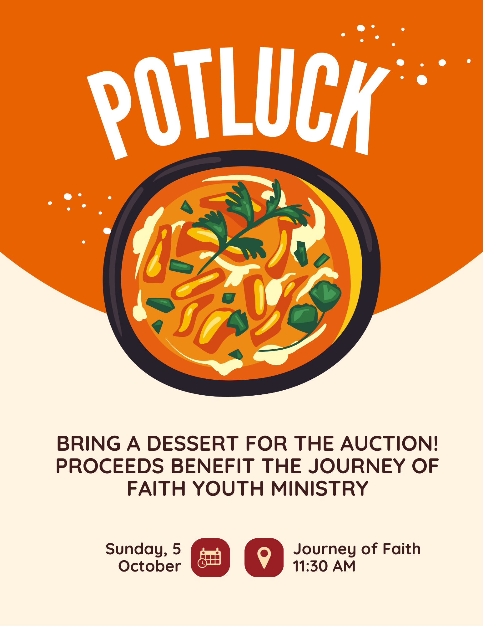 Potluck &amp; Dessert Auction