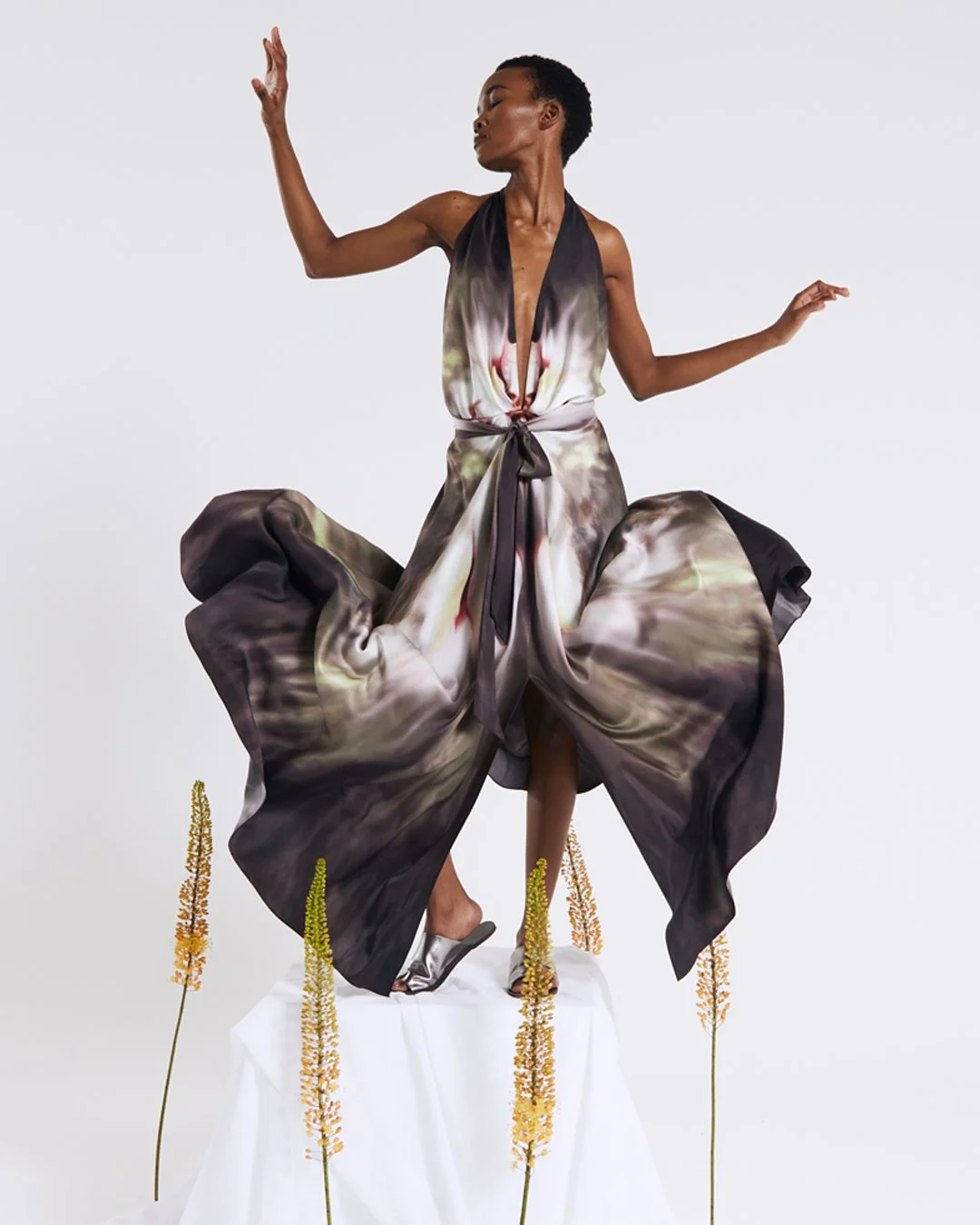 Lanthe Orchid Artwork Print Dress