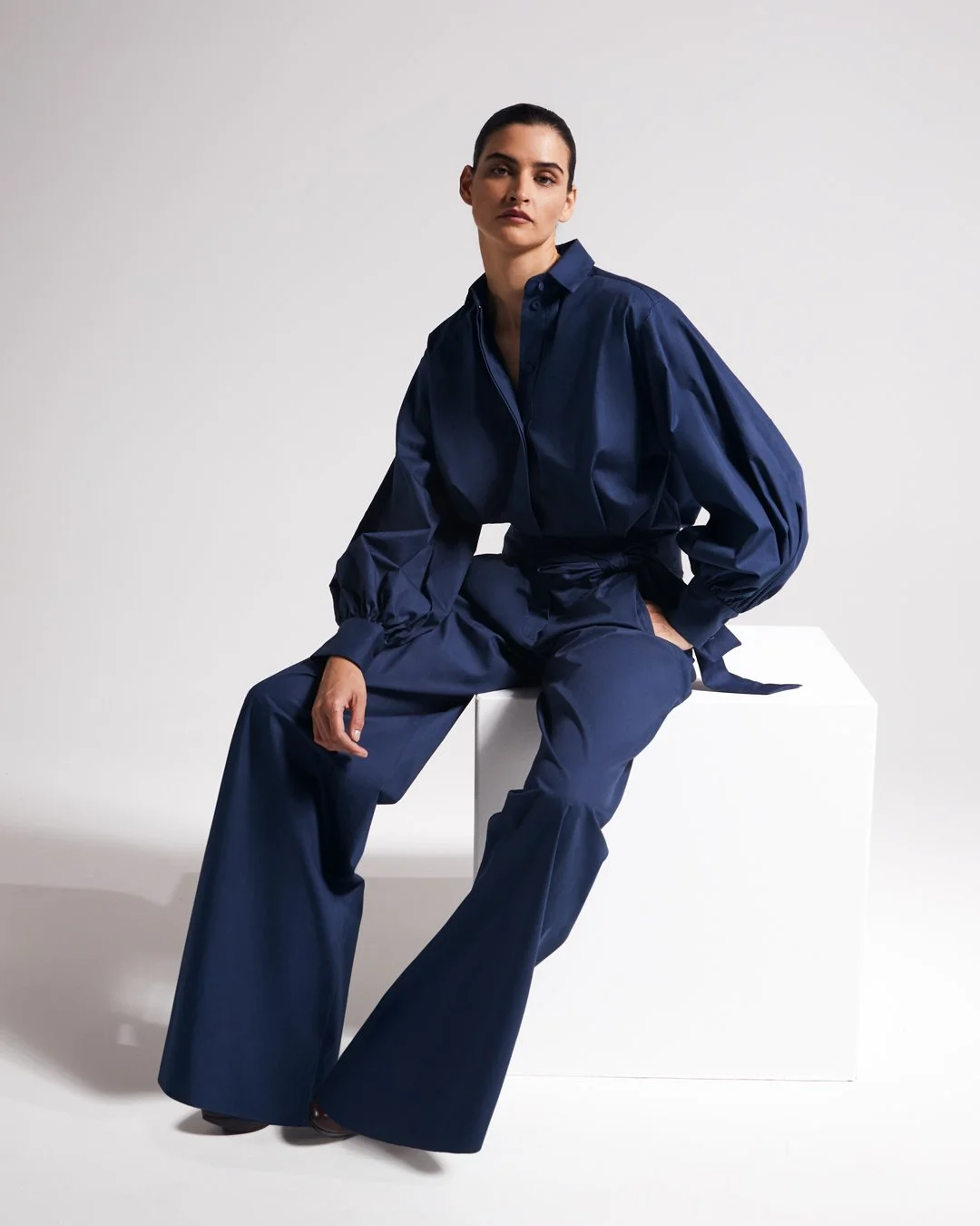Zaria Cotton Jumpsuit - Navy