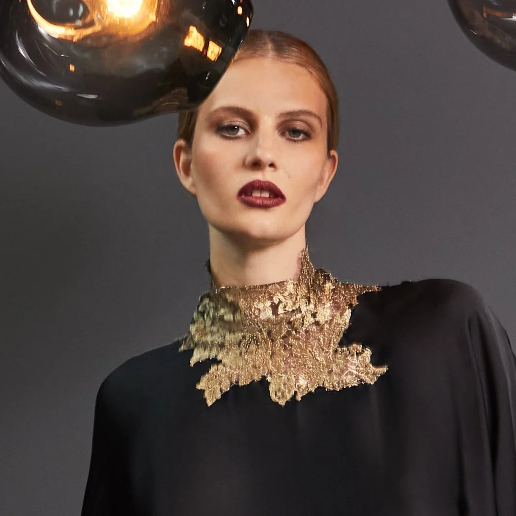 Urania Blouse Black and Gold lace & Magic Trousers
