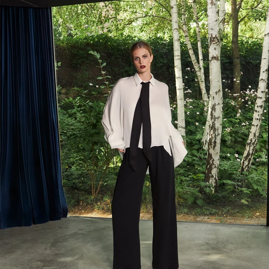Tilda Blouse worn with Black Tie & Oxford Trouser