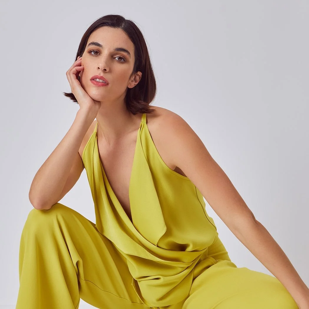 Var Wrap Blouse and Oxford Trousers - Narcissus