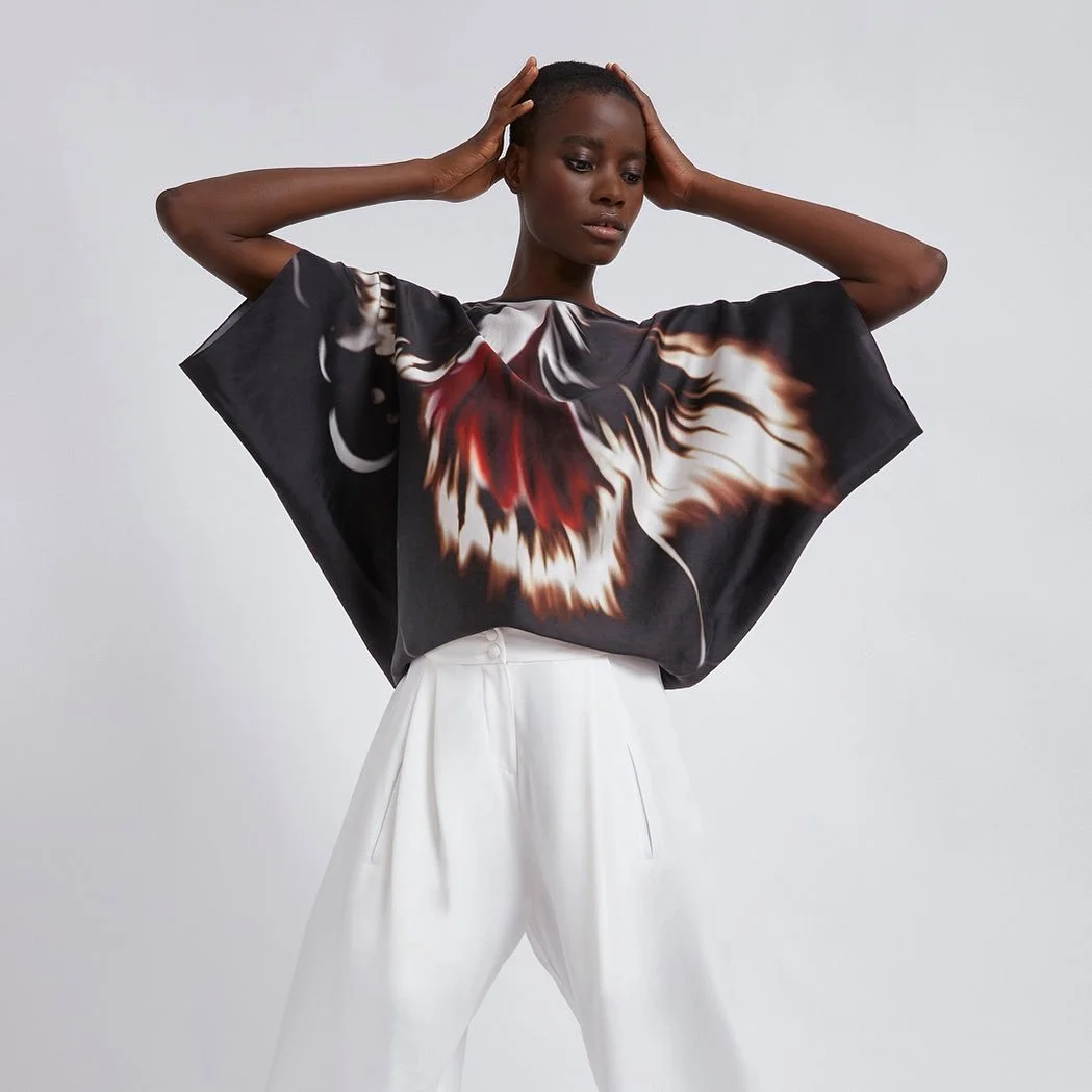 Tempera Artwork Print Blouse