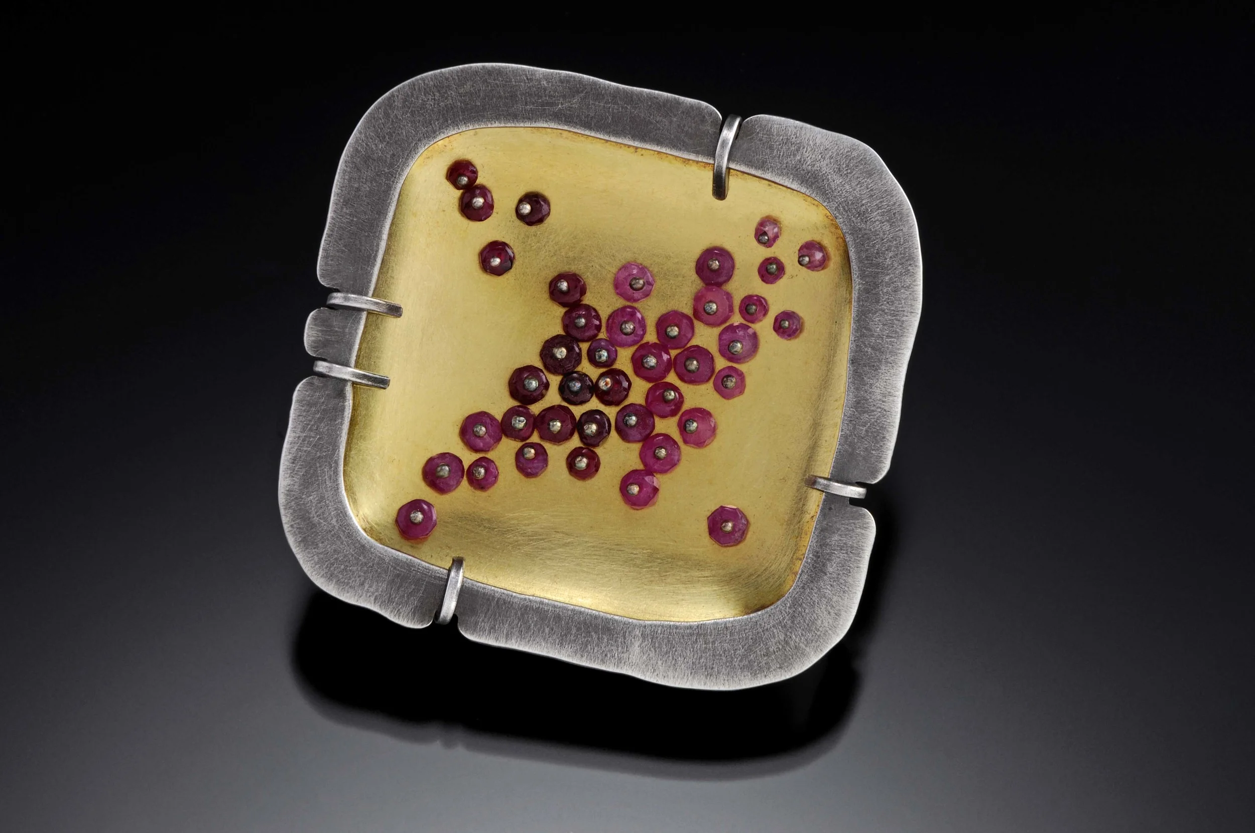 Sarah C Chapman - Square Ruby Broach