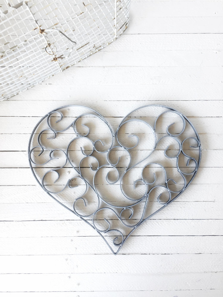 Tin Man's Galvanized Metal Heart Set of 2 by HomArt