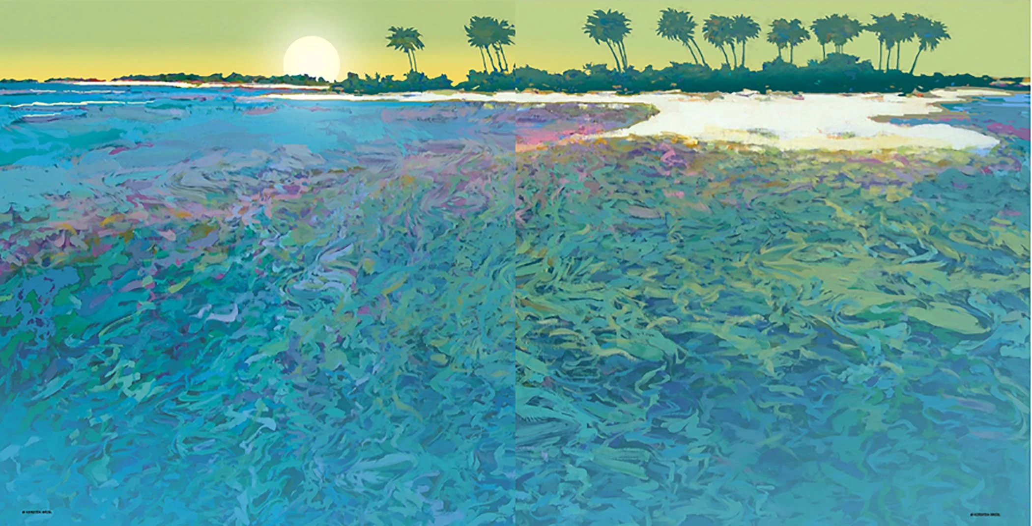 Bora Bora Reef Acrylic 72x30