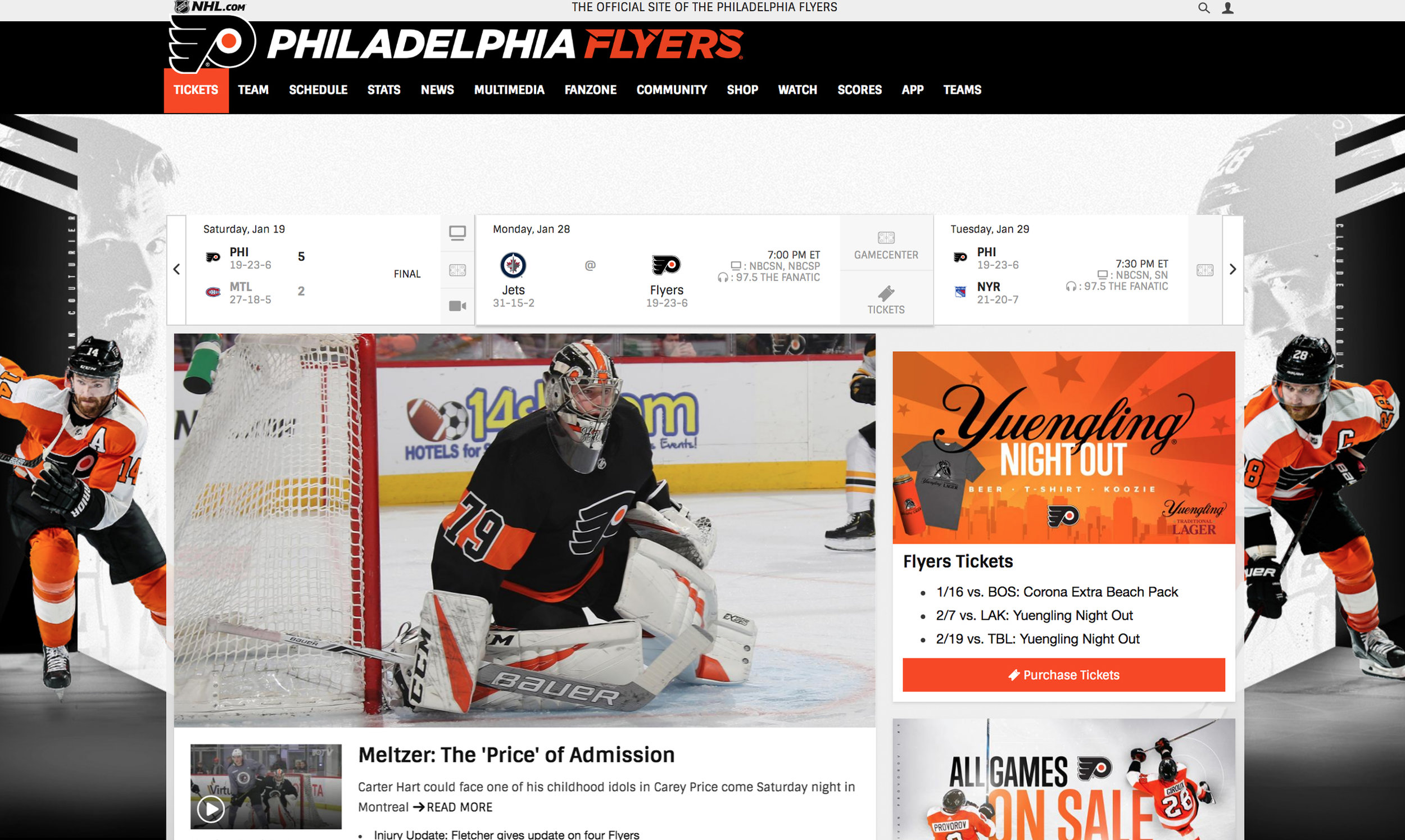 Official Philadelphia Flyers Website