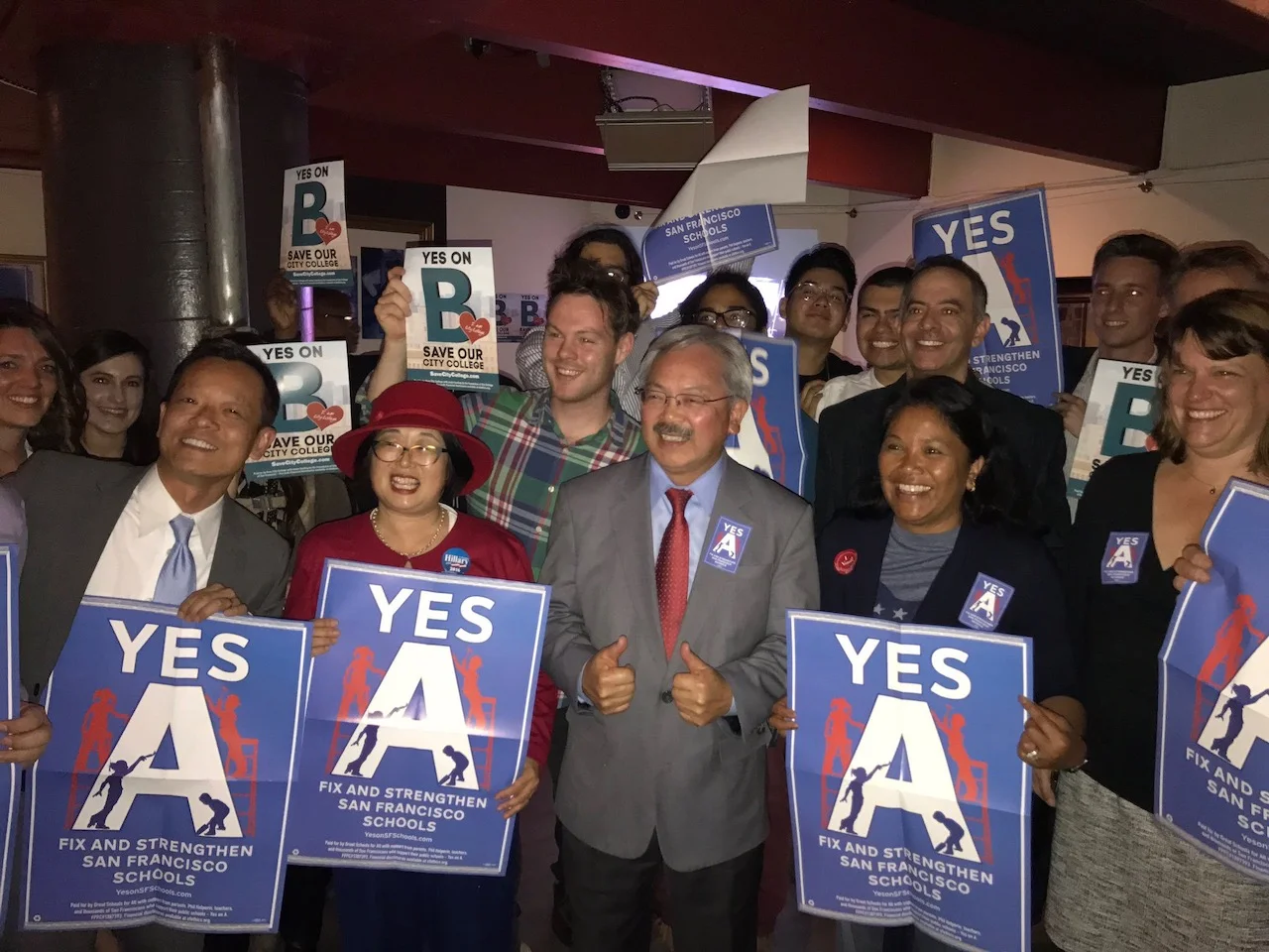  San Francisco Mayor Ed Lee and Prop A &amp; B Supporters on Election Night 2016 