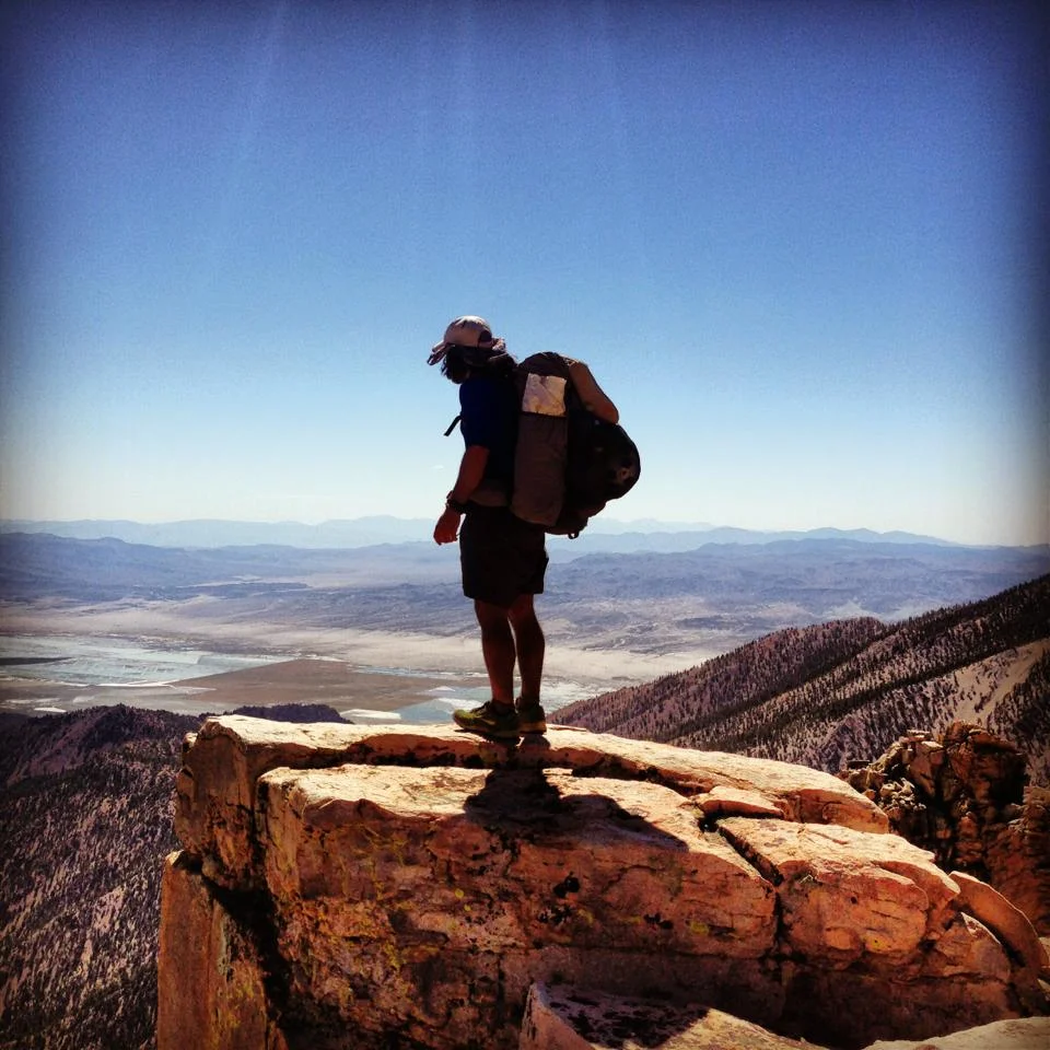 Mariposa and I peering out into Death Valley from Olancha Pass.