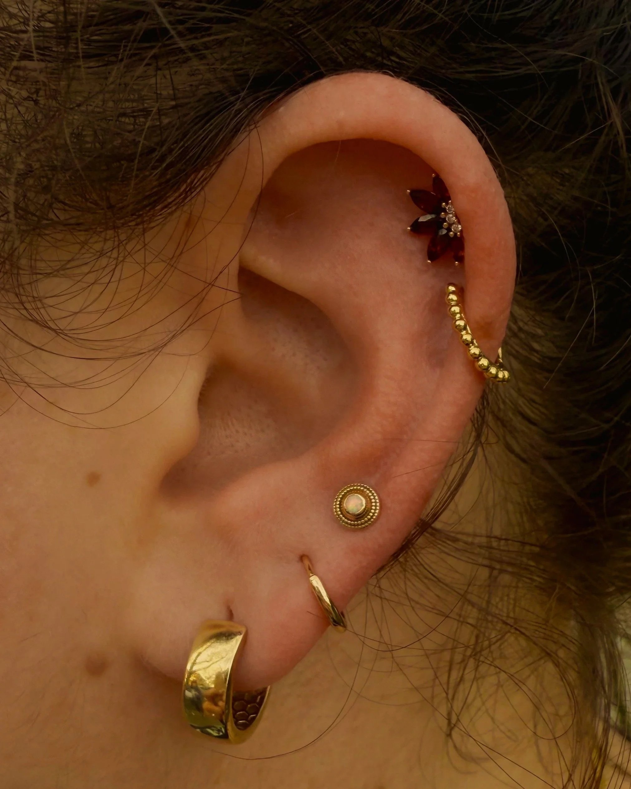 Gold Jewelry Helix and Lobe Curation