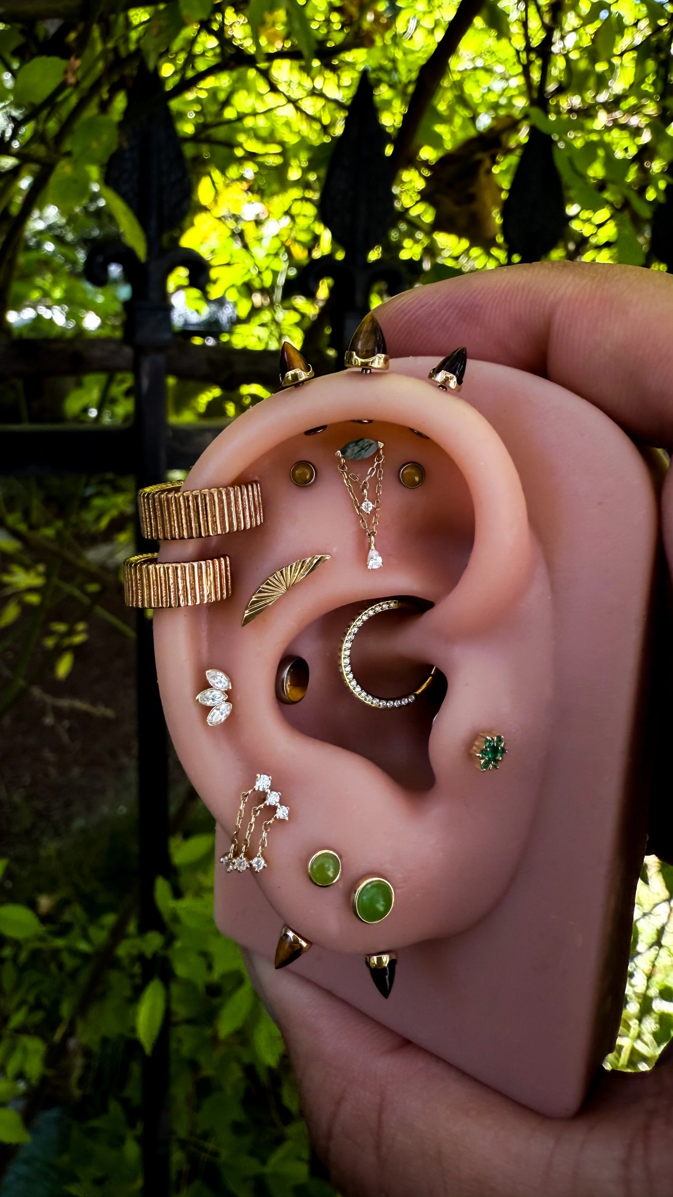 Gold Jewelry Ear Curation Pins Hoops Clickers