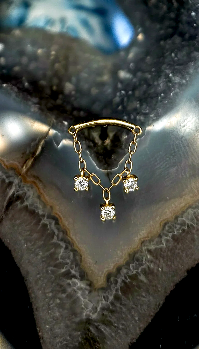 Hidden Helix Gold Cubic Zirconium