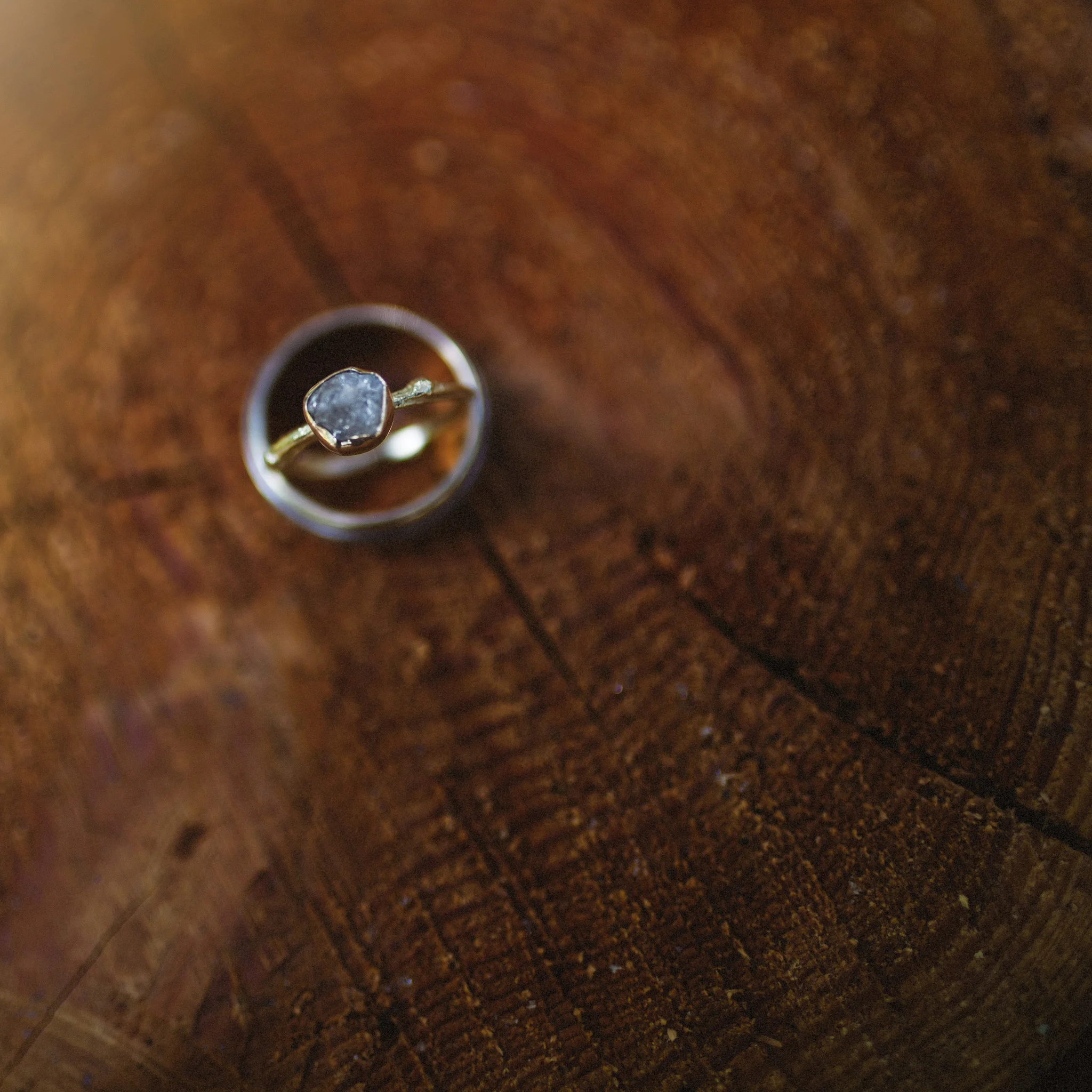 Raw Diamond Engagement Ring | Alternative Wedding Ring