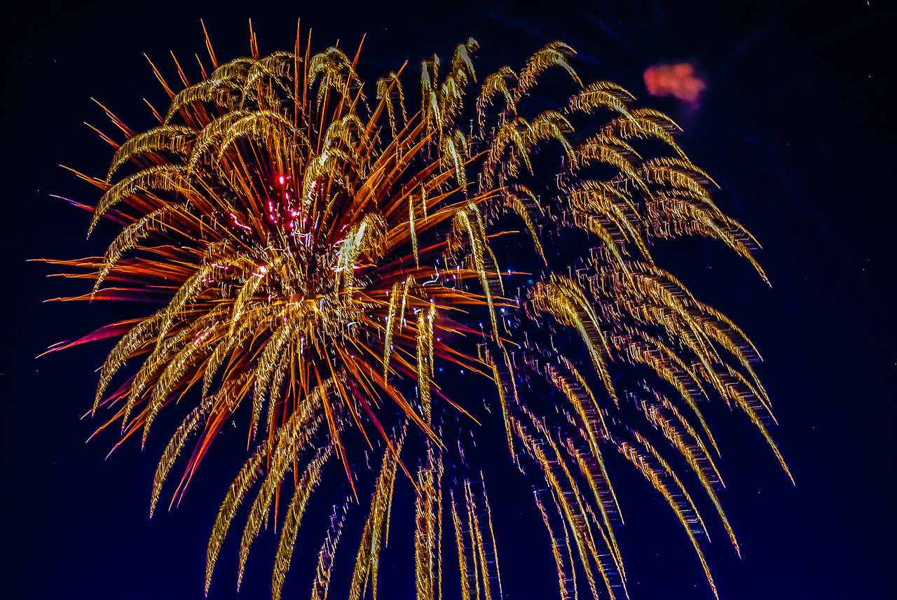 Fireworks Painting, Fourth of July, Green Lake, Wisconsin