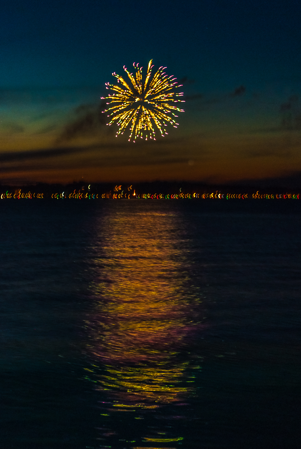 Small-Boat Flotilla for Green Lake, Wisconsin's 2014 Fireworks Show