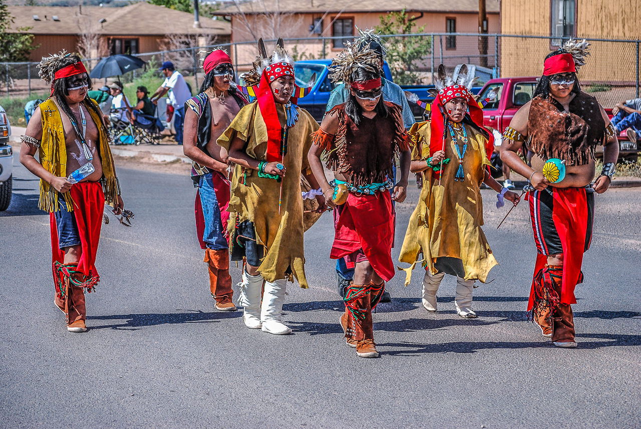 Apache Dancers March in Western Navajo Rodeo Parade