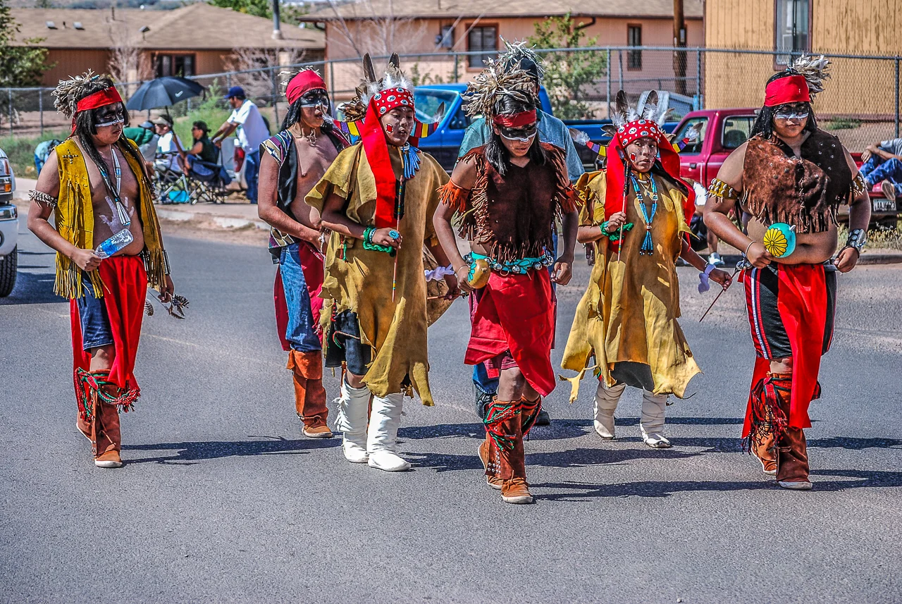 Apache Dancers March in Western Navajo Rodeo Parade