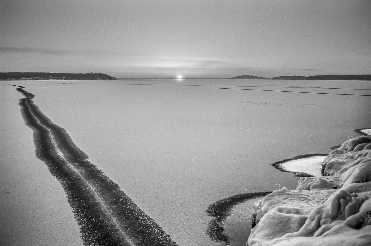 Black Ice Sunset, Green Lake, Wisconsin