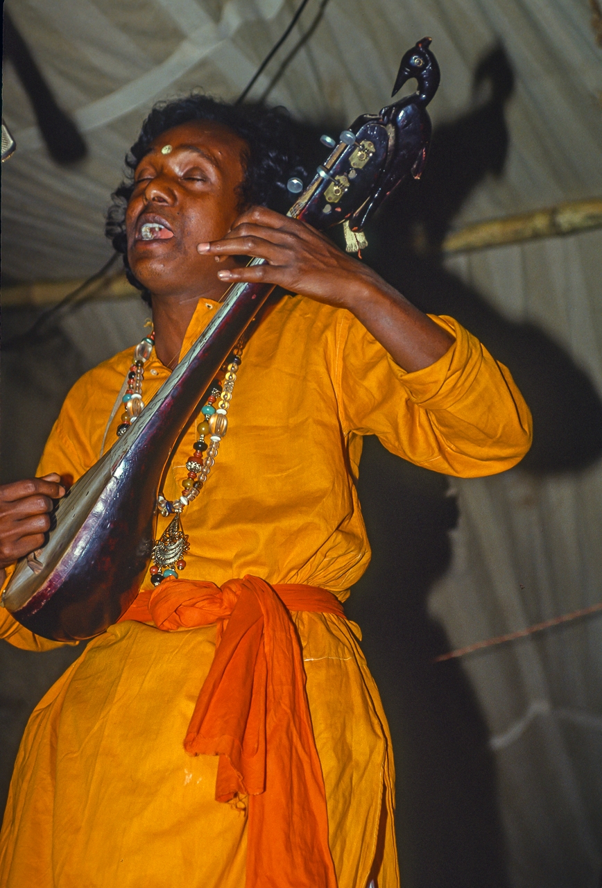 Vasudev Das Baul Performs for Large Village Crowd