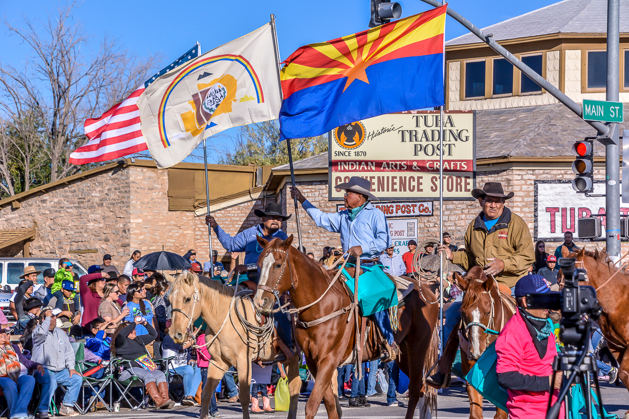 NAVAJO, HOPI &amp; AMERICAN FLAGS FLY FOR WESTERN NAVAJO FAIR PARADE (2016)