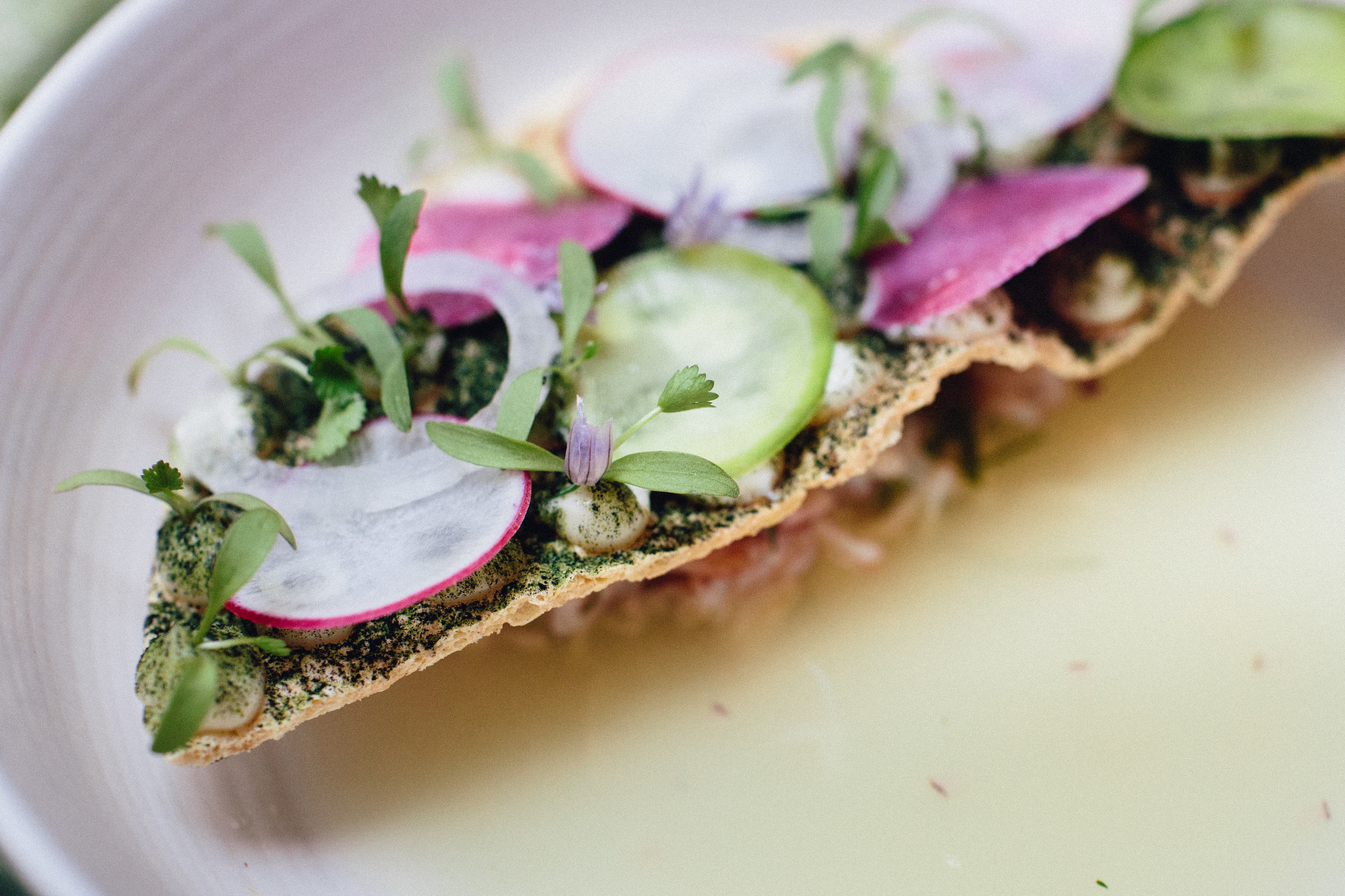 Quintonil expresses the flavors and techniques of modern Mexican cuisine, with a high emphasis on local and seasonal greens and produce.