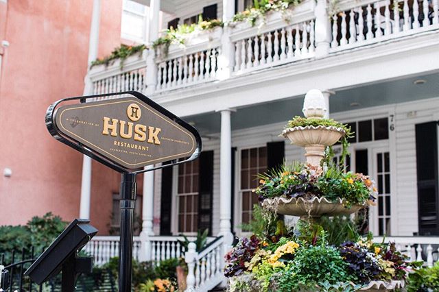 Fountains filled with plants... herbs, kale, edible flowers. Love the idea. ⛲️🌿🌸 Check out profile link for a little edible tour of Charleston including #huskrestaurant