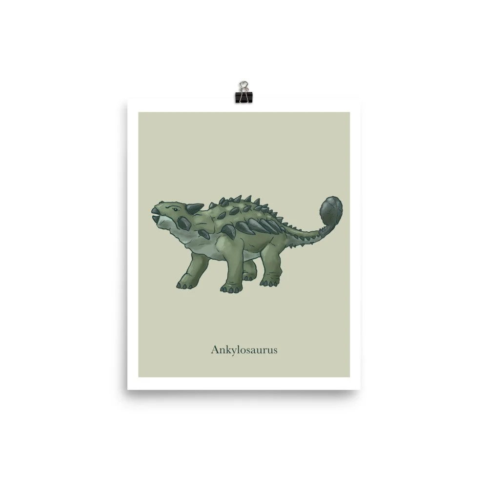Ankylosaurus Dinosaur Poster — Sarah Rudkin Design