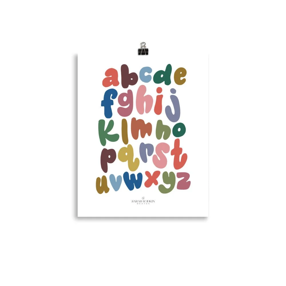 Rainbow Alphabet Poster — Sarah Rudkin Design